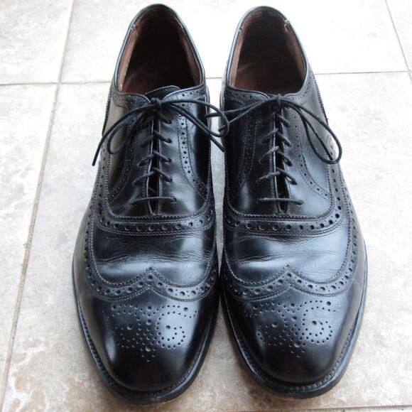 Allen Edmonds McAllister Black Leather Wingtip Oxfords 11.5 C